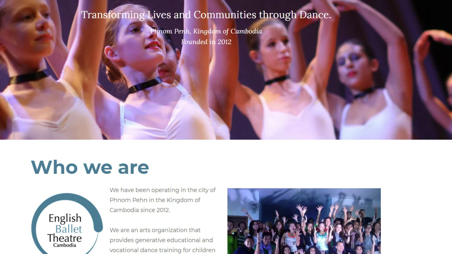 English Ballet Theater Cambodia Website 2017 Featured Image