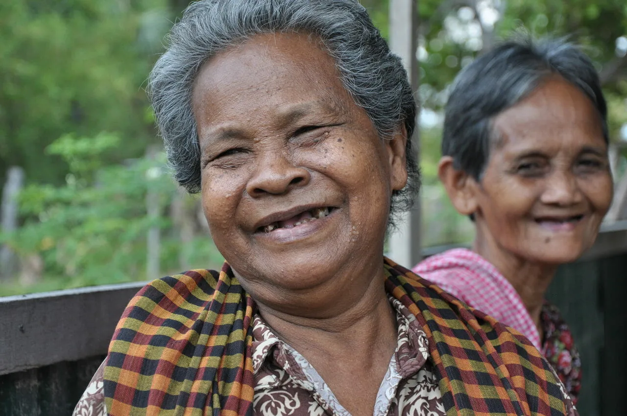 Happy moments with the elderly in Cambodia