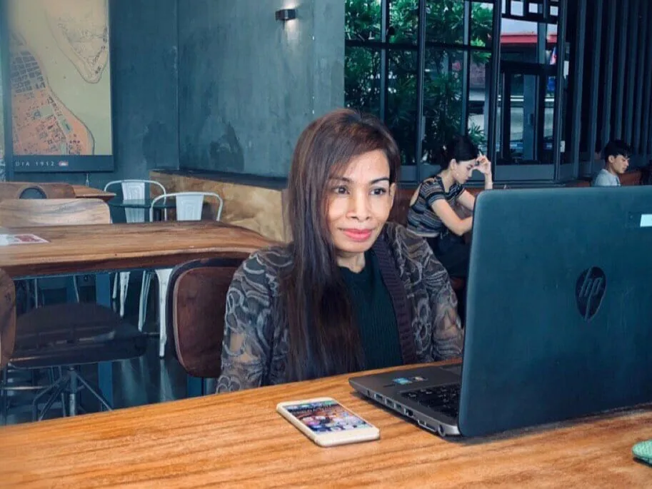 Naleng Real Work at Coffee Shop in Phnom Penh Cambodia